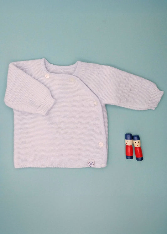 Knitted Light Blue Cardigan Cardigan / Jacket La Manufacture de Layette 