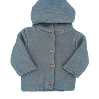 Slate Blue Knitted Baby Jacket Cardigan / Jacket La Manufacture de Layette 