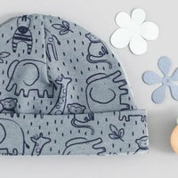 Preemie Round Hat, Safari Friends Tiny & Small