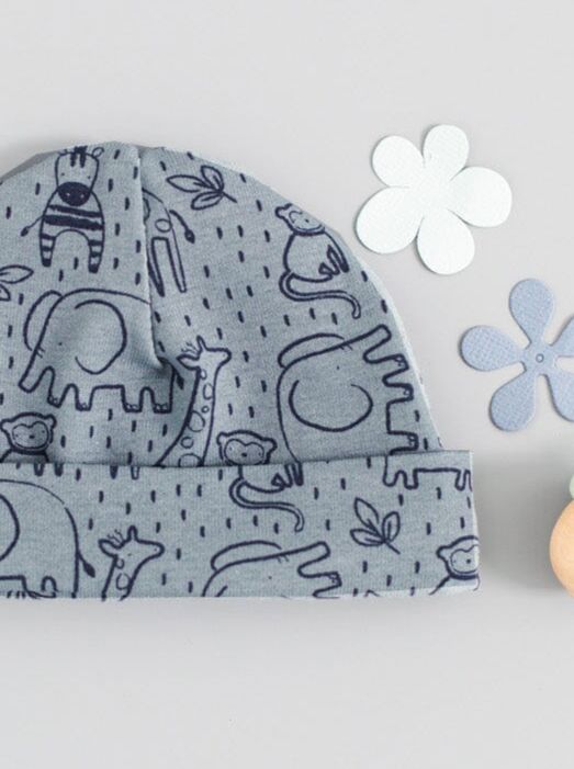 Preemie Round Hat, Safari Friends Tiny & Small