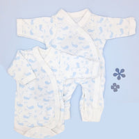 Ocean Blue Bundle - Sleepsuit & Bodysuit, 100% Organic Cotton Tiny & Small