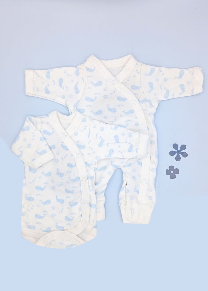Ocean Blue Bundle - Sleepsuit & Bodysuit, 100% Organic Cotton