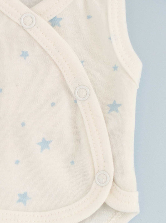 Incubator Vest, Blue Stars, Premium 100% Organic Cotton Tiny & Small