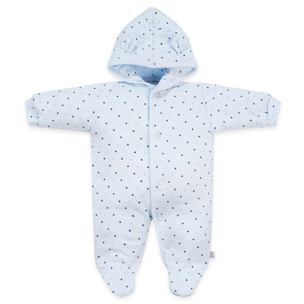 Blue Starry Snowsuit, Bear Ears on Hood