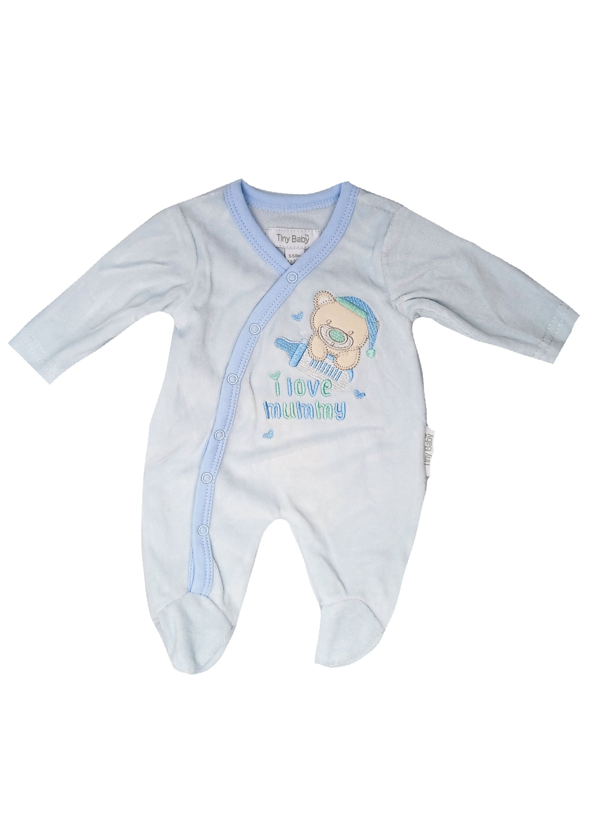 Premature Velour All in One - I Love Mummy Sleepsuit / Babygrow Tiny Baby 