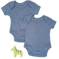 2 Pack 100% Organic Cotton Baby Bodysuit with Capped Sleeves - Blue Little Dreamer