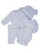 Blue Waffle Tiny Baby - Four Piece Set Outfit Mintini Baby 