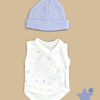 Blue Star Incubator Vest & Blue Round Hat Set (1.5lb-3lb) Bodysuit / Vest Tiny & Small 