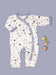 Prem Baby Sleepsuit, Acorn Wood - Blue Trim Sleepsuit / Babygrow Tiny & Small 