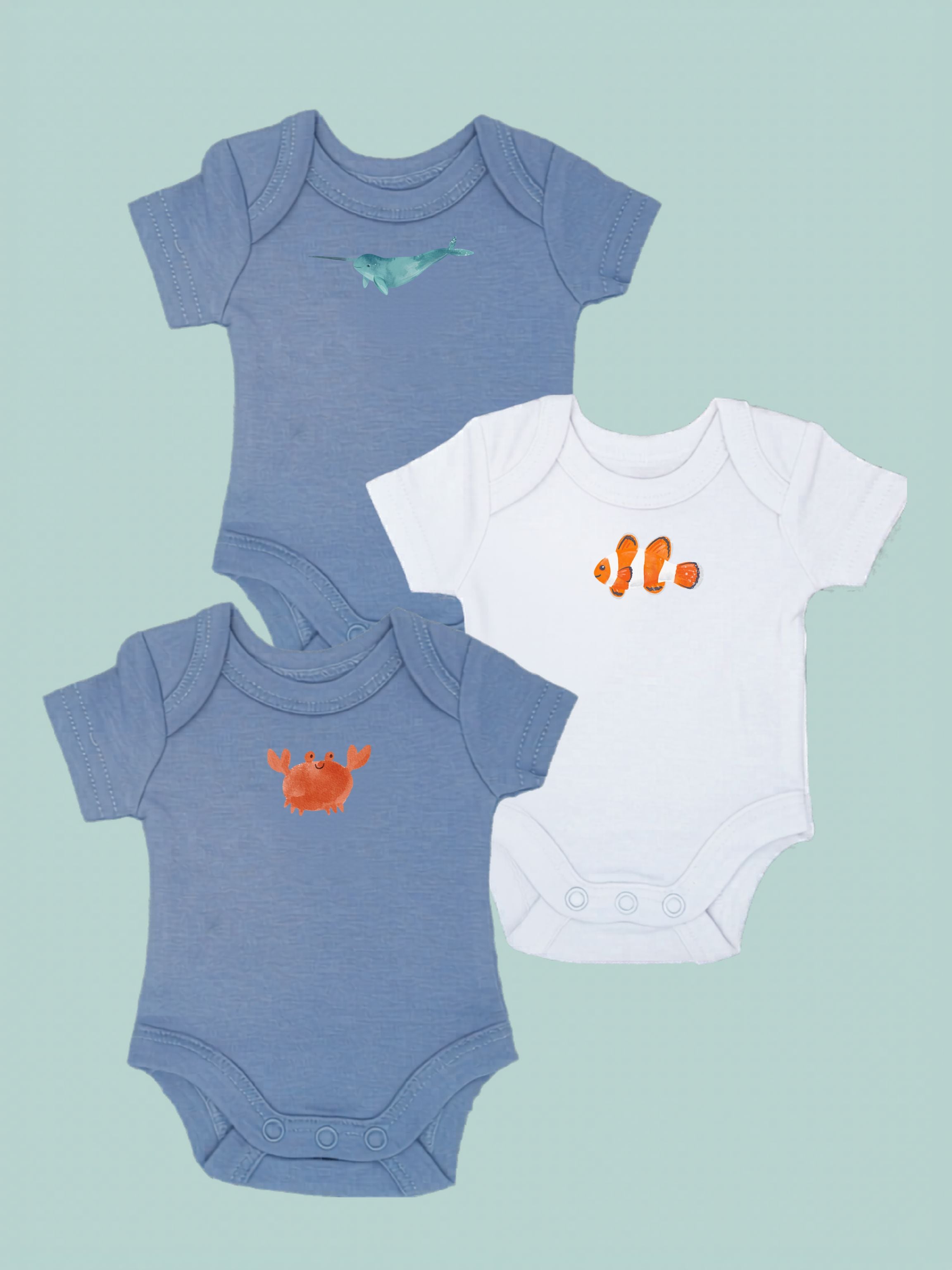 Sea Life Premature Vests - 3 Pack Bodysuit / Vest Little Dreamer 