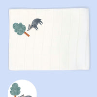'Brave Badger & Clever Fox' 100% Pure Cotton Muslin - 70cm x 70cm - One Muslin Muslin Little Mouse Baby Clothing & Gifts 