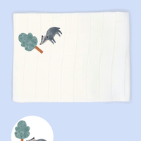 'Brave Badger & Clever Fox' 100% Pure Cotton Muslin - 70cm x 70cm - One Muslin