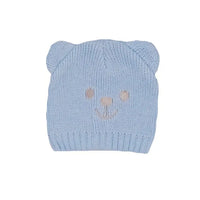 Blue Knitted Teddy Hat Hat Tiny Baby 
