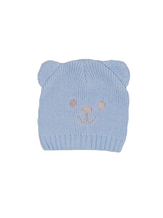 Blue Knitted Teddy Hat Hat Tiny Baby 