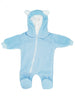 Tiny Baby Fleece Pramsuit, Blue - Snowsuit / Pramsuit - Little Lumps