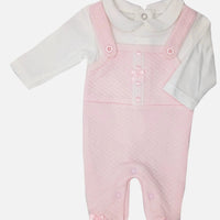 Quilted Lace & Bows All in one Dress Tiny Chick 