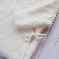 Cream Knitted Wrap-Around Cardigan Cardigan / Jacket La Manufacture de Layette 