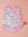 Premature Baby Girl, Incubator Vest, Blossom, Bright Trim Bodysuit / Vest Tiny & Small 