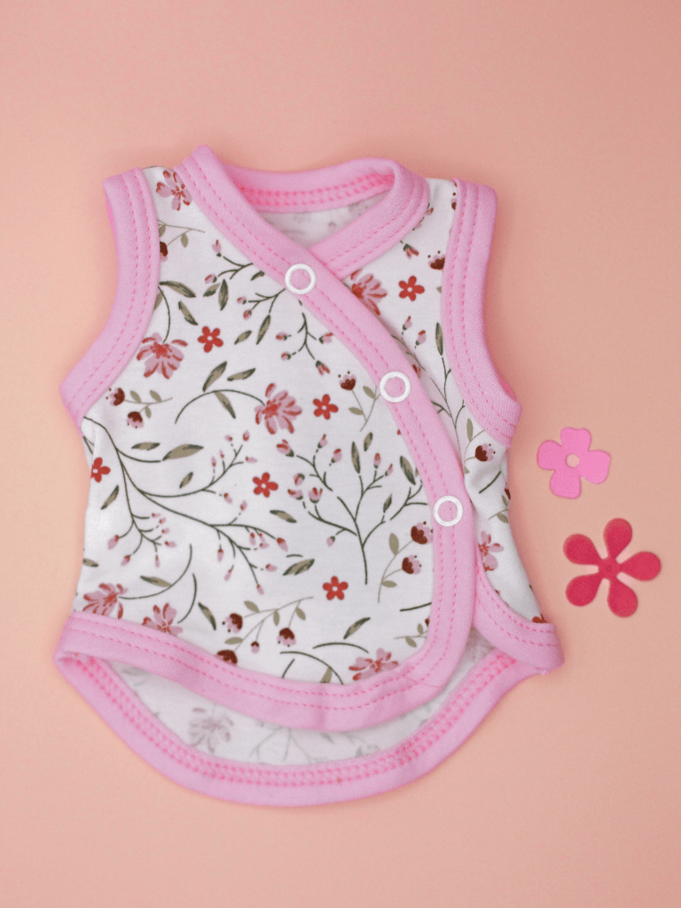 Premature Baby Girl, Incubator Vest, Blossom, Bright Trim Bodysuit / Vest Tiny & Small 