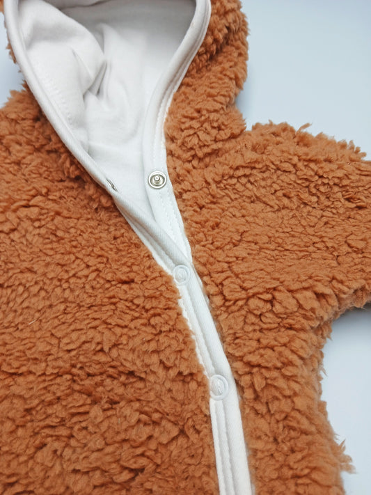 Tiny & Small Fluffy Pramsuit - Brown Snowsuit / Pramsuit Tiny & Small 