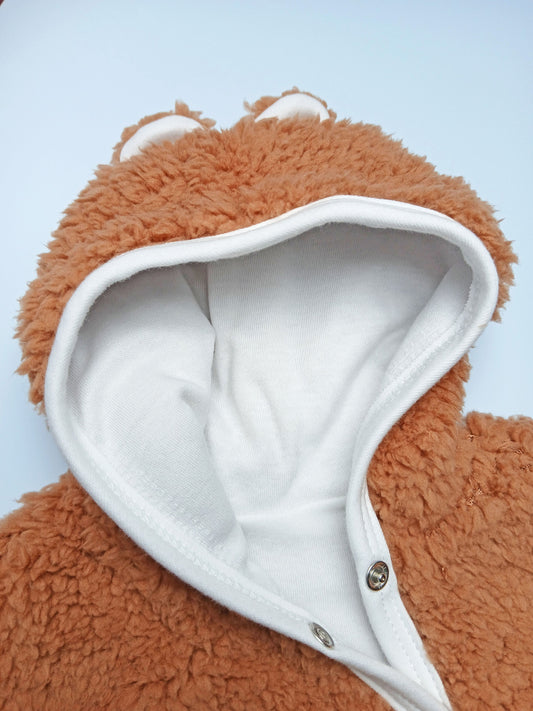 Tiny & Small Fluffy Pramsuit - Brown Snowsuit / Pramsuit Tiny & Small 