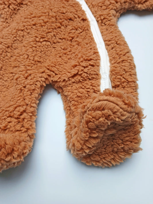 Tiny & Small Fluffy Pramsuit - Brown Snowsuit / Pramsuit Tiny & Small 
