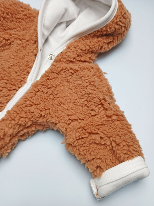 Tiny & Small Fluffy Pramsuit - Brown Snowsuit / Pramsuit Tiny & Small 