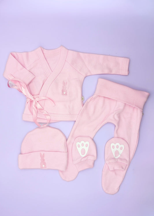 Super Cute 4 Piece Bunny Set - Pink Outfit Little Lumps 