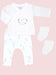Premature Baby Wrap Top, Trouser & Socks Set - Flower Bunny