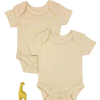 2 Pack 100% Organic Cotton Baby Bodysuit with Capped Sleeves - Buttermilk Little Dreamer