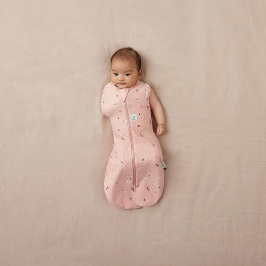 Ergopouch - Organic All Year Cocoon Swaddle Bag -Pink Daisies -1 Tog Sleeping Bag ErgoPouch - Australia 