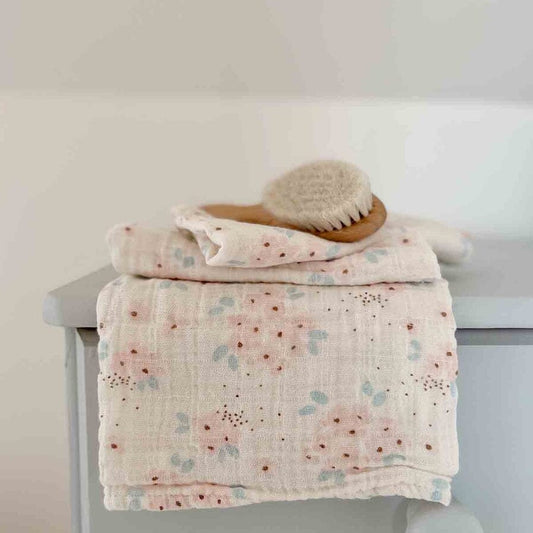 Swaddle Blanket - Pink Blossom - 70 x 70 cm