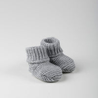 Grey Knitted Booties Booties La Manufacture de Layette 