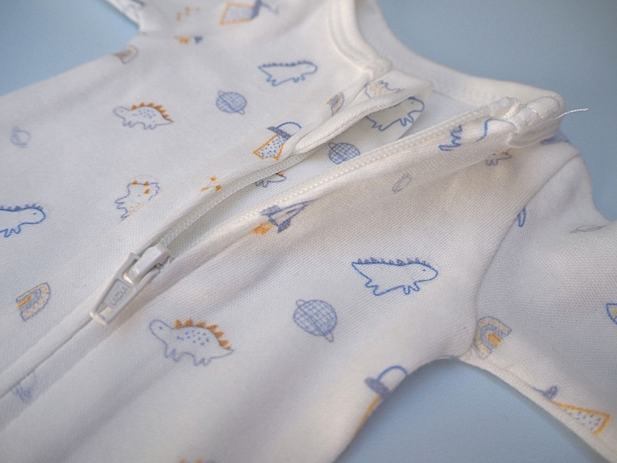 2 Pack Zipped Sleepsuits - Dinosaurs in Space