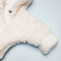 Fluffy Tiny Baby Pramsuit - Cream Tiny & Small