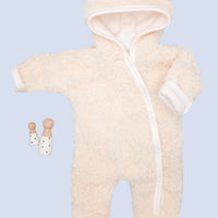 Fluffy Tiny Baby Pramsuit - Cream Tiny & Small