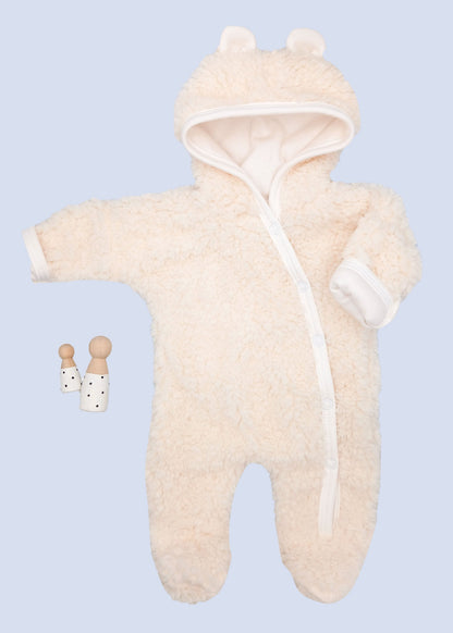 Tiny & Small Fluffy Pramsuit - Cream Snowsuit / Pramsuit Tiny & Small 