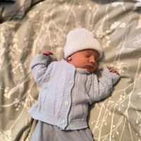 Blue Cable Knit Baby Cardigan - Straight Hem Cardigan / Jacket Beebo 