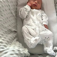 100% Cotton Cloud & Stars Sleepsuit Sleepsuit / Babygrow Soft Touch 