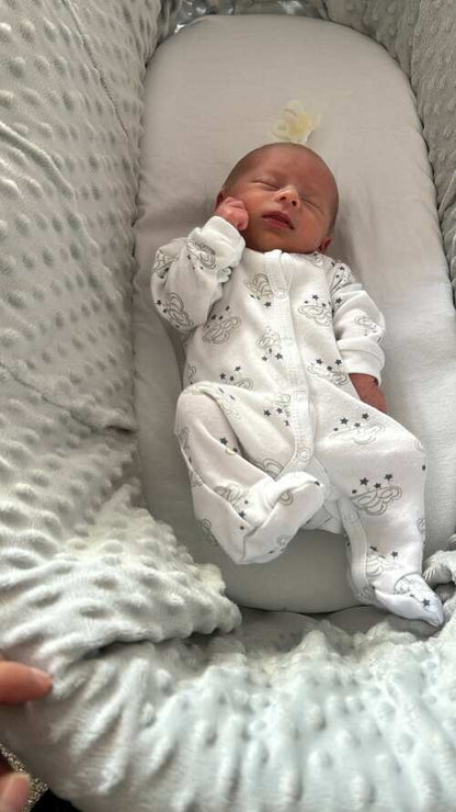100% Cotton Cloud & Stars Sleepsuit Sleepsuit / Babygrow Soft Touch 