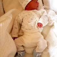 Premature Baby Set, Wrap top & trousers, Ocean Blue, Premium Organic Cotton Tiny & Small