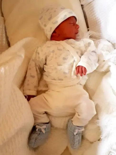 Premature Baby Set, Wrap top & trousers, Ocean Blue, Premium Organic Cotton Tiny & Small