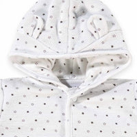 White Starry Snowsuit, Bear Ears on Hood Snowsuit / Pramsuit Dandelion 