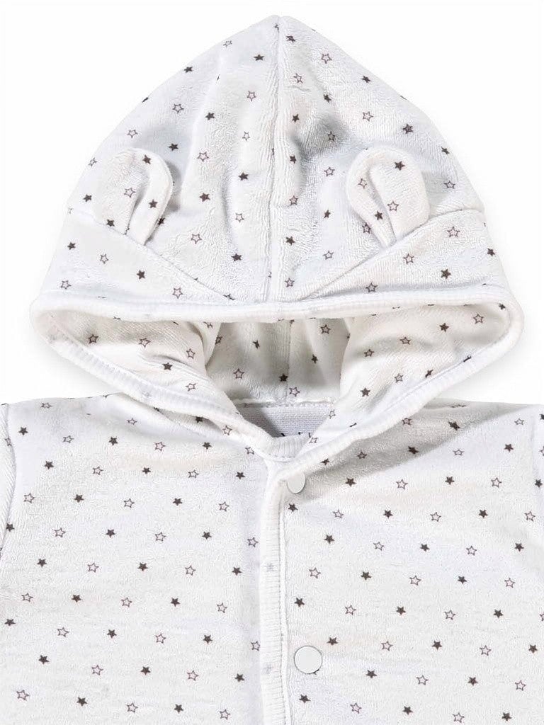 White Starry Snowsuit, Bear Ears on Hood Snowsuit / Pramsuit Dandelion 