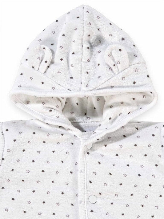White Starry Snowsuit, Bear Ears on Hood Snowsuit / Pramsuit Dandelion 