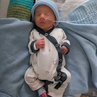 Prem Baby Sleepsuit, Pet Pals - Blue Sleepsuit / Babygrow Tiny & Small 