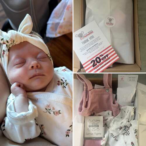 Prem Baby Sleepsuit, Beautiful Bloom Sleepsuit / Babygrow Tiny & Small 