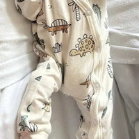 Prem Baby Sleepsuit, Cream Dino Buddies Sleepsuit / Babygrow Tiny & Small 