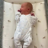 Tiny Baby Sleepsuit, Ocean Blue, Premium 100% Organic Cotton Sleepsuit / Babygrow Tiny & Small 