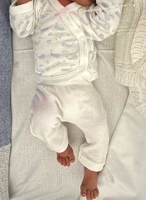 Premature Baby Set, Wrap top & trousers, Ocean Blue, Premium Organic Cotton Top & Trousers Tiny & Small 